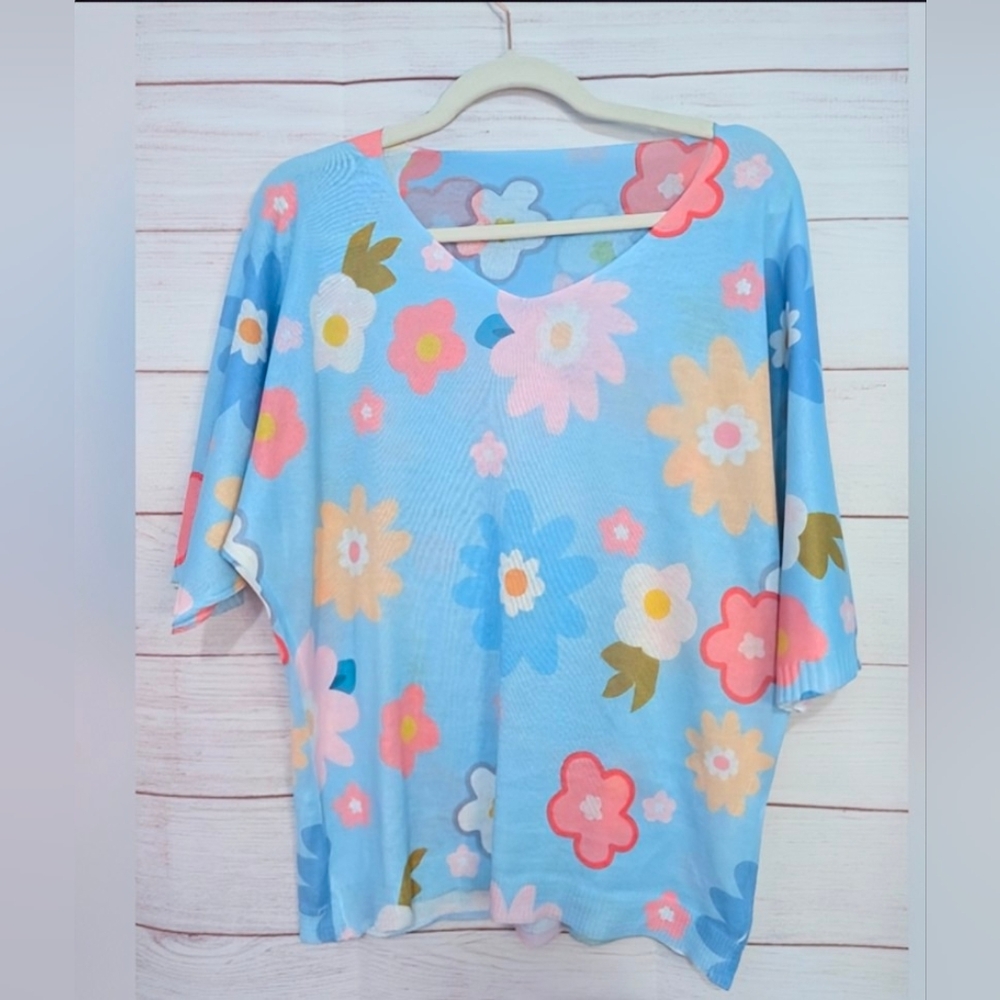 Floral V-Neck Women's Top